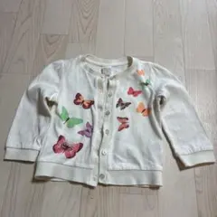 H&M 蝶々プリント カーディガン 12-18M