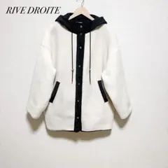 【リヴドロワ】RIVE DROITE ボアフードコート アイボリーオーバーサイズ