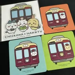 ちいかわ ハチワレ うさぎ 阪急電車 ホログラムステッカー コースター 三番街