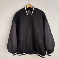ZARA コンビボンバージャケット スタジャン　Mサイズ　ビッグシルエット