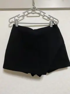 ZARA スリットディテールスコート パレオキュロット スカートブラック