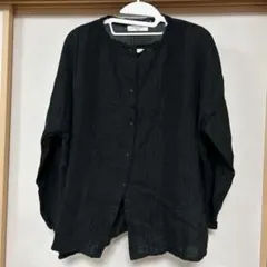 Samansa Mos2 blue ブラウス ブラック 長袖 シャツ レース
