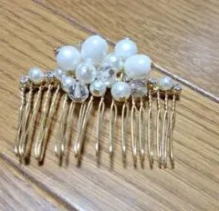 お値下げ　used パール ヘアコーム　ヘアアクセサリー