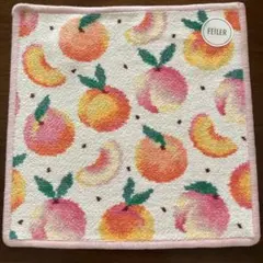 【完売品】フェイラー　ハンカチ　ピーチドット FEILER 桃　フルーツ