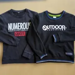 140センチ　黒色トレーナー2点セットまとめ売り　長袖スウェット