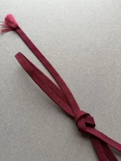 帯締め　平組　撚り房　ボルドー