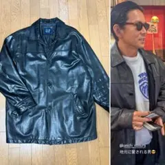 90s OLD Gapオールド ギャップ レザー カーコート 野村訓市 着用