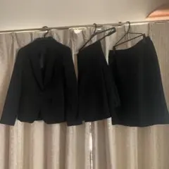 ブラックスカートパンツスーツセット