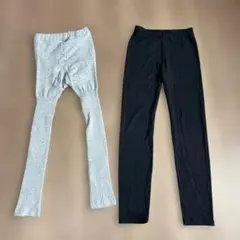 グレーとブラックのレギンス 2セット　UNIQLO 130cm
