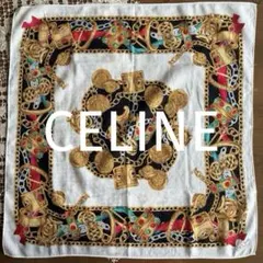 CELINE セリーヌ 大判ハンカチ ジュエリー チェーン柄 スカーフ