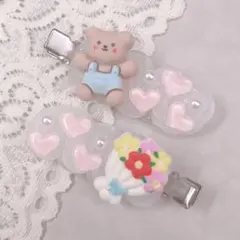 【現品】ホイップデコ ヘアピン くま ブーケ ハート