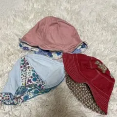 キッズ用ハット3点セット（花柄・刺繍）