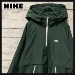 【人気Lサイズ】ナイキ☆刺繍ロゴ ハーフジップ ナイロンジャケット美品 123