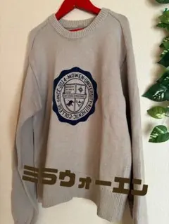 Mila Owen 大学エンブレム cotton、カシミアトップス