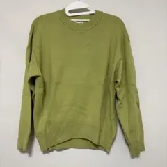 GU ジーユー クルーネックニット セーター グリーン Sサイズ