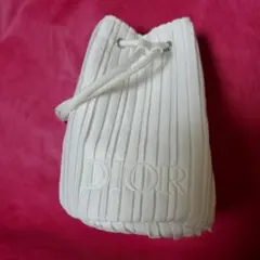 Dior ホワイト プリーツポーチ　新品未使用