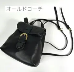 オールドコーチ　ミニリュック　黒レザー フラップ付き　バックパック　Y2Kのサムネイル