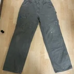 Carhartt ワークパンツ カーキ ペンキペイント