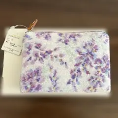Hotman シェニール織　グリチネ（藤の花）ポーチ　タグ付きのサムネイル