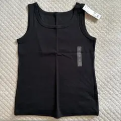 未使用⭐︎UNIQLO リブタンクトップ ブラック Mサイズのサムネイル