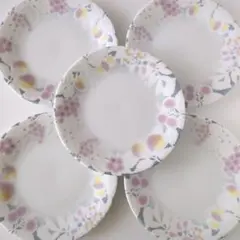 Grace Fruit 中皿 5枚セット 20cm 花柄プレート 取り皿 食器