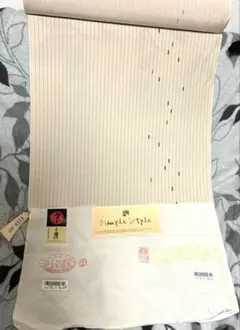 正絹　丹後ちりめん 京友禅 クリーム　楽譜柄　反物