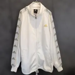 00s adidas 国旗タグ　ホワイト ゴールド刺繍　ジャケット　アディダスMのサムネイル