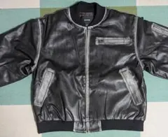 ブラックレザーMA-1ジャケット