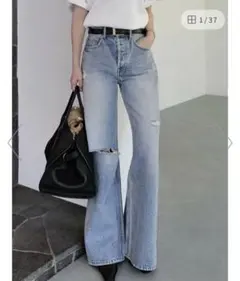 人気DUUBLE STANDARD CLOTHINGスリットヘムバギーパンツ36 - メルカリ