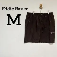 Eddie Bauer【M】 コットンミニスカート ブラウン ポケット