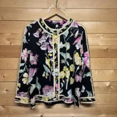 LEONARD FASHION ノーカラージャケット 花柄 レオナール - メルカリ
