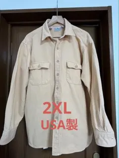 L.L.Bean USA製　ベージュオレンジ　シャツ サイズ17