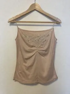 ピンクベージュ ビーズ刺繍 キャミソールのサムネイル