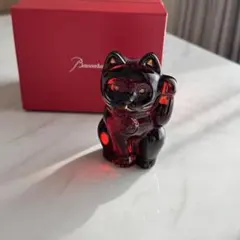 廃盤希少品【Baccarat】招き猫 クリア＆レッド 2体セット/箱あり | Mercari