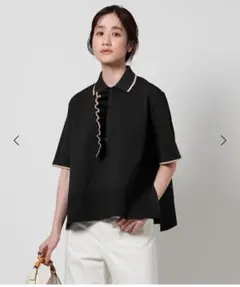 極美品☆ユナイテッドアローズ ミニマム フリル ポロニット ネイビー