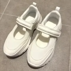 GU ジーユー ボリュームソールベルトスニーカー ホワイト M