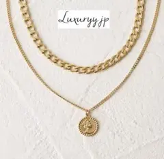 サージカルステンレス 今期トレンド ２点セット ネックレス 太めチェーン コイン