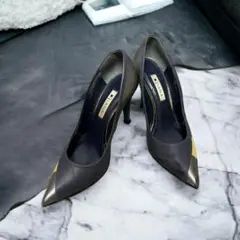 DIANA ダイアナ ネイビー シルバー イエロー 24.5