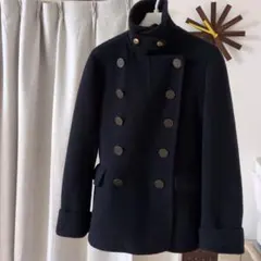 giorgio armani ネイビー ダブルブレスト ピーコート　濃紺