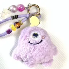 紫モンスター★ じゃらじゃらキーホルダー カラビナ バッグチャーム