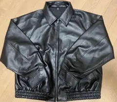 GU フェイクレザーハリントンジャケット ブラックのサムネイル