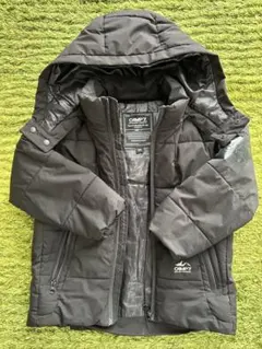 CAMP7 ダウンコート 120センチ　フード付き ダークグレー