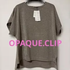 OPAQUE.CLIP ラメニット 半袖 38/M ベージュのサムネイル