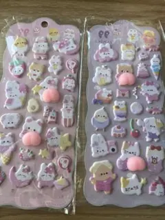 動物キャラクター立体シール2シートセット