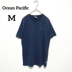 ☆オーシャンパシフィック　半袖Tシャツ　ゆったり　M　紺　サーフ　綿　1123のサムネイル