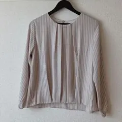 ハニーズストライプ 長袖ブラウス ビジュー付き