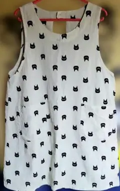 ✿黒猫柄 エプロンのサムネイル