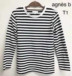 agnès b アニエスベー　サイズT1 ボーダーカットソー 長袖