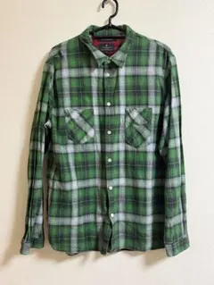 R.NEWBOLD 長袖チェックシャツ　グリーン
