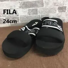FILA フィラ 厚底スポーツサンダル ブラック 24cm かかとゴムのサムネイル